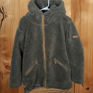 KOOLABURRA by UGG Womens Medium Green Sherpa Fleece Full Zip Hooded Jacket